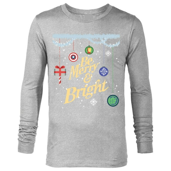 Marvel Avengers Be Merry and Bright Holiday Standard - Long Sleeve T-Shirt for Men – Customized-Athletic Heather