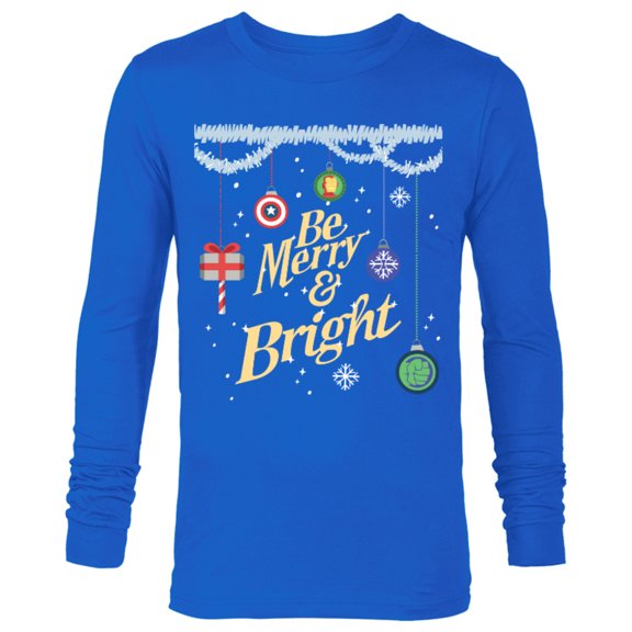 Marvel Avengers Be Merry and Bright Holiday Standard - Long Sleeve T-Shirt for Men – Customized-Royal
