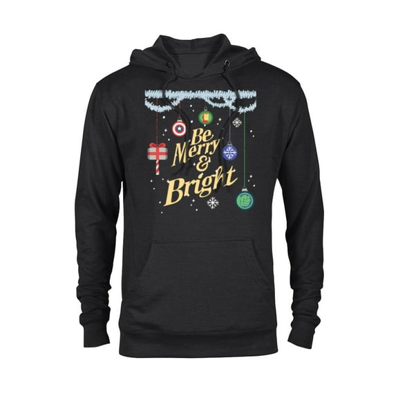Marvel Avengers Be Merry and Bright Holiday Standard - Pullover Hoodie for Adults – Customized-Black