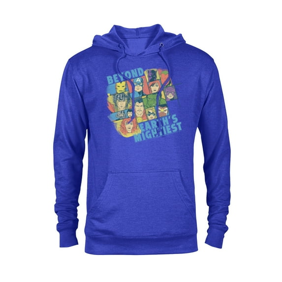 Marvel Avengers Beyond Earth’s Mightiest 60th Retro Faces- Pullover Hoodie for Adults - Customized-Navy