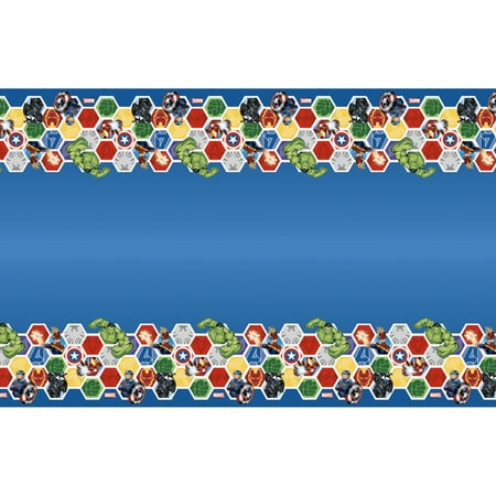 Marvel Avengers Birthday Plastic Party Tablecloth, 84in x 54in