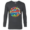 thumbnail image 1 of Marvel Avengers Birthday Super Hero - Long Sleeve T-Shirt for Men - Customized-Charcoal Heather, 1 of 5