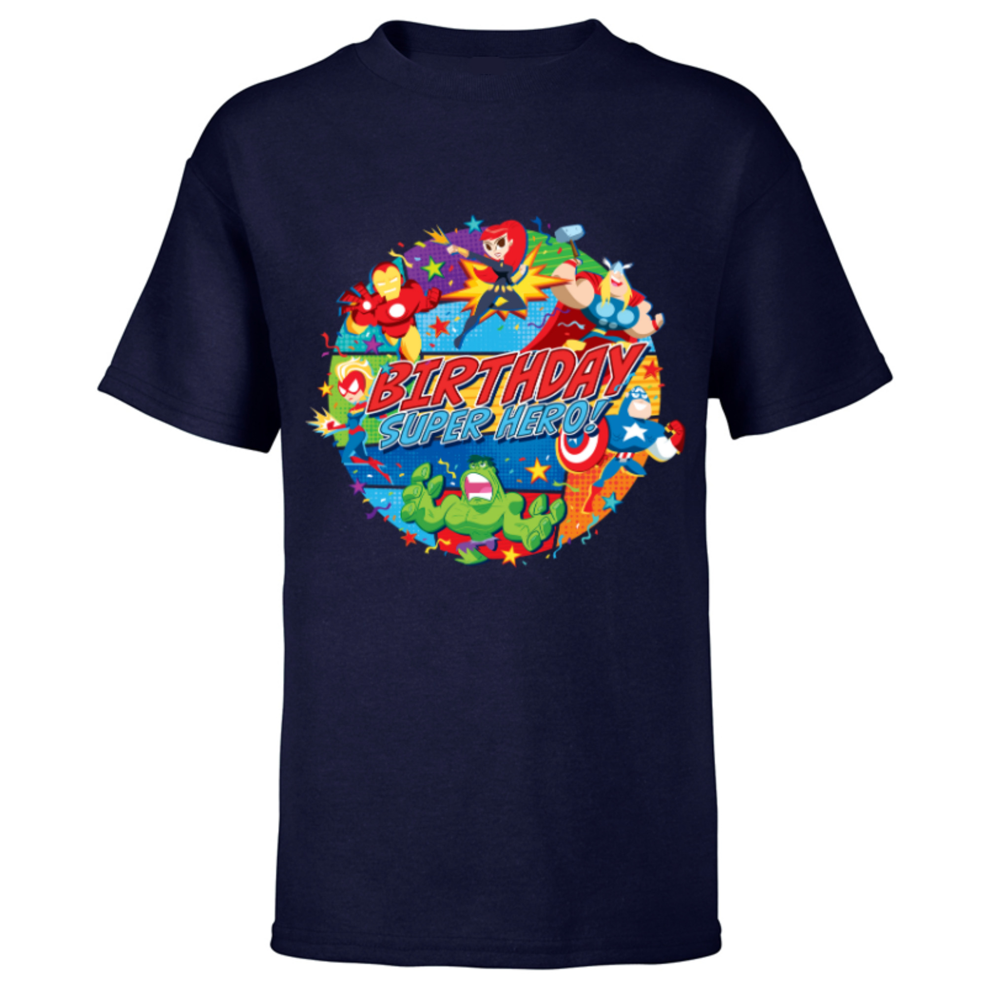 Marvel Avengers Birthday Super Hero - Short Sleeve T-Shirt for Kids ...