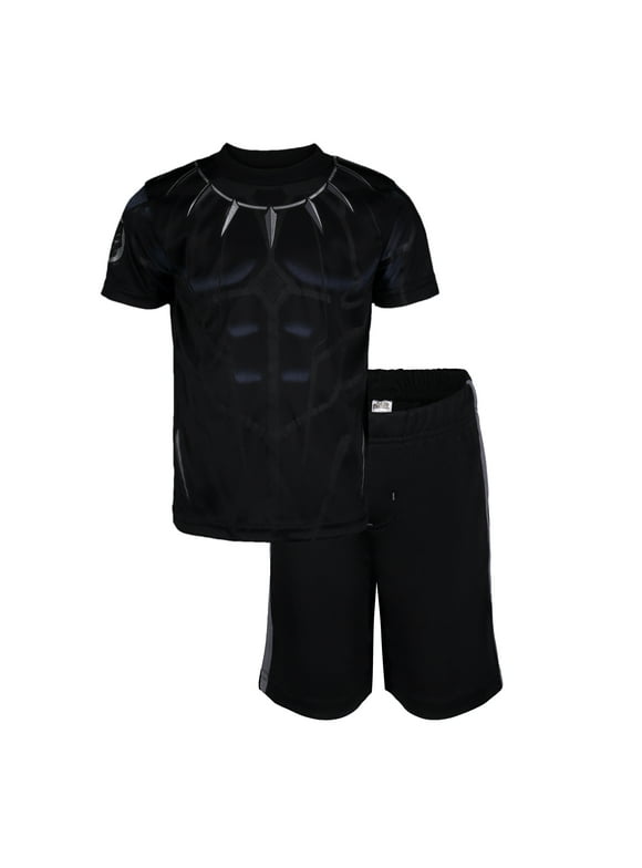 Marvel Avengers Black Panther Big Boys Athletic T-Shirt Mesh Shorts Set 18