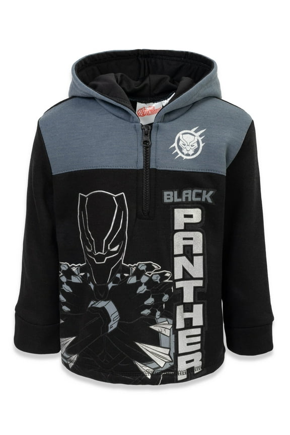 Avengers Black Panther Big Boys Fleece Half Zip Hoodie Toddler to Big Kid