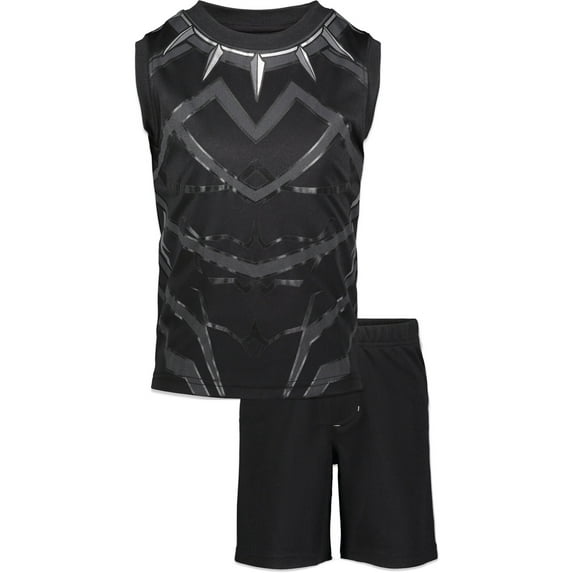 Marvel Avengers Black Panther Big Boys Tank Top and Mesh Shorts Toddler to Big Kid