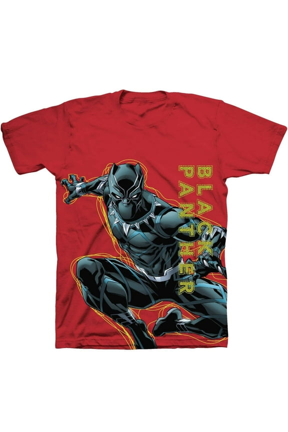 Marvel Avengers Black Panther Boy Short Sleeve Shirt Size 6/7