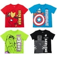 thumbnail image 1 of Marvel Avengers Black Panther Captain America Iron Man Toddler Boys 4 Pack Graphic T-Shirts Avengers 2T, 1 of 5