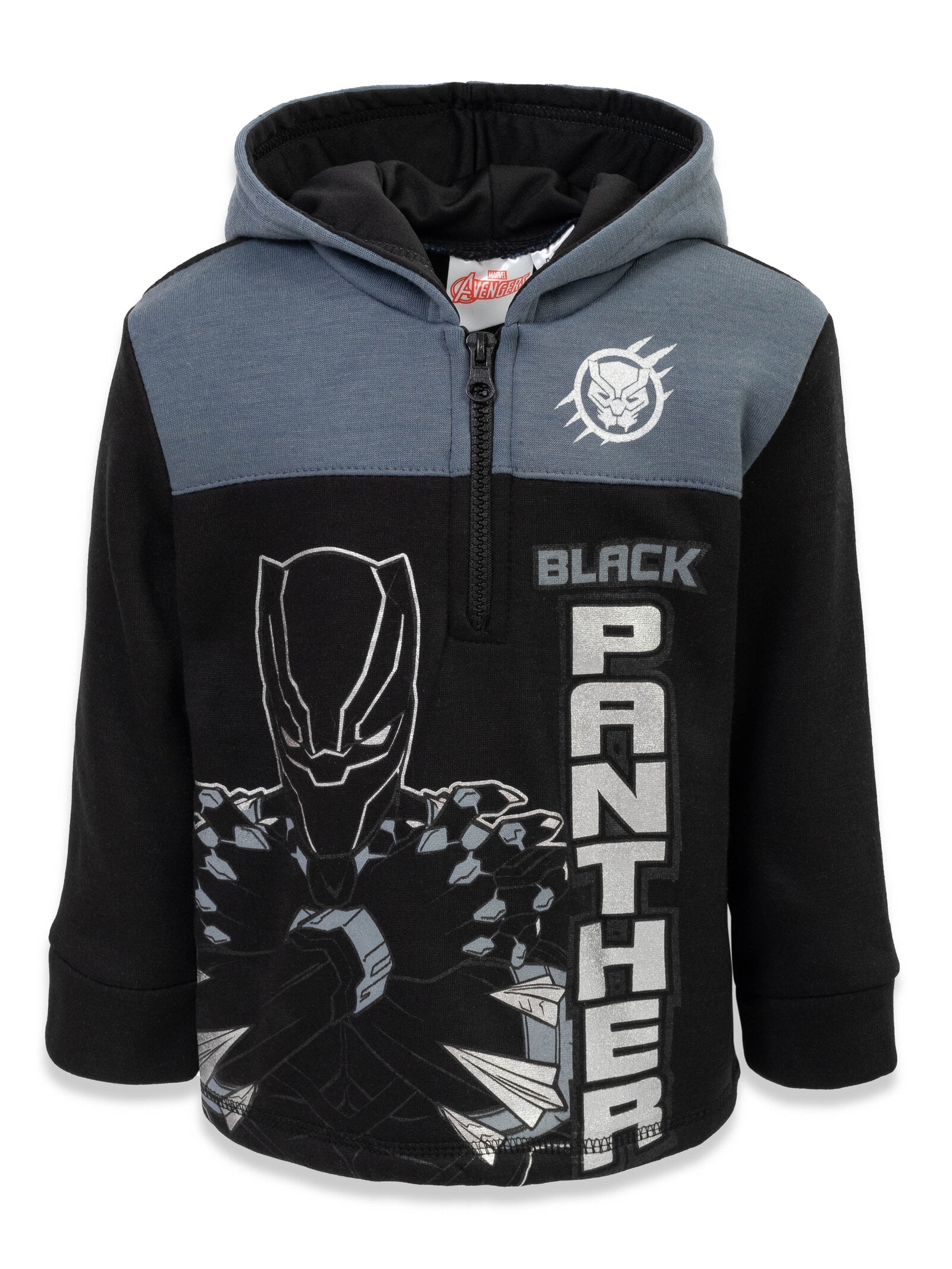 Marvel Avengers Black Panther Little Boys Fleece Half Zip Hoodie Toddler to Big Kid