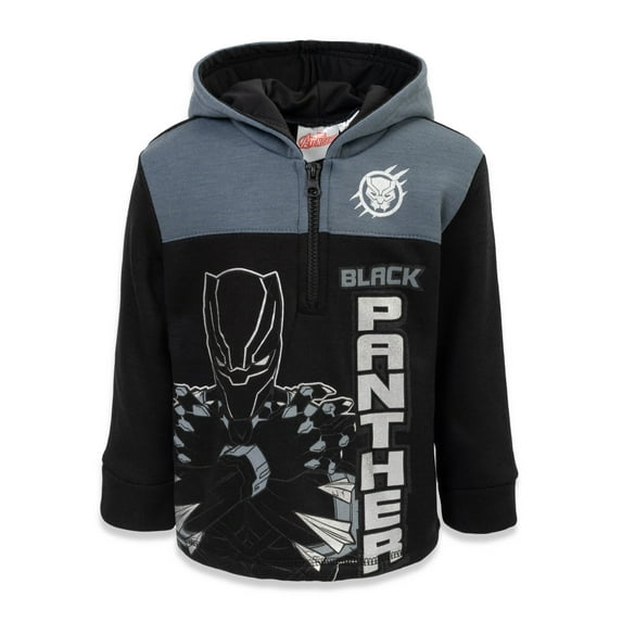 Marvel Avengers Black Panther Little Boys Fleece Half Zip Hoodie Toddler to Big Kid