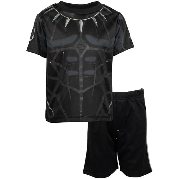 Marvel Avengers Black Panther Little Boys T-Shirt and Shorts Outfit Set Toddler to Big Kid