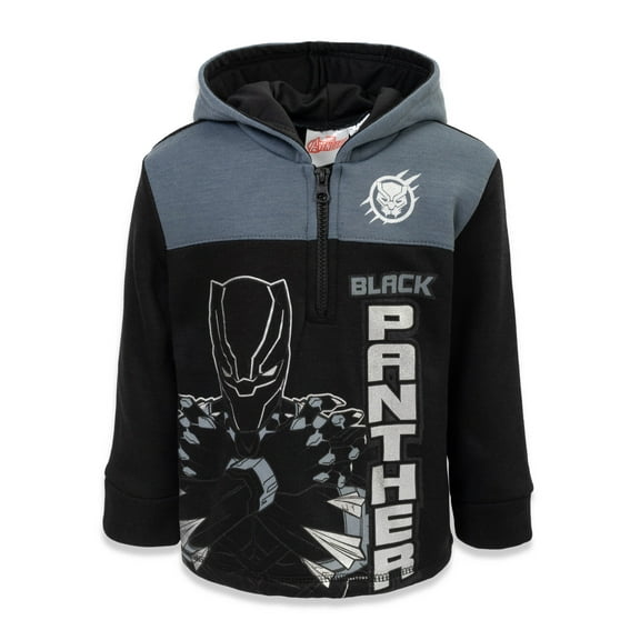 Marvel Avengers Black Panther Toddler Boys Fleece Half Zip Hoodie Toddler to Big Kid