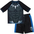 thumbnail image 1 of Marvel Avengers Black Panther Toddler Boys Rash Guard and Swim Trunks Outfit Set Toddler to Big Kid, 1 of 5