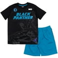 thumbnail image 1 of Marvel Avengers Black Panther Toddler Boys T-Shirt and MeshShorts Outfit Set Toddler to Big Kid, 1 of 5