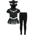 thumbnail image 1 of Marvel Avengers Black Panther Toddler Girls Cosplay T-Shirt Dress and Leggings Outfit Set, 1 of 5