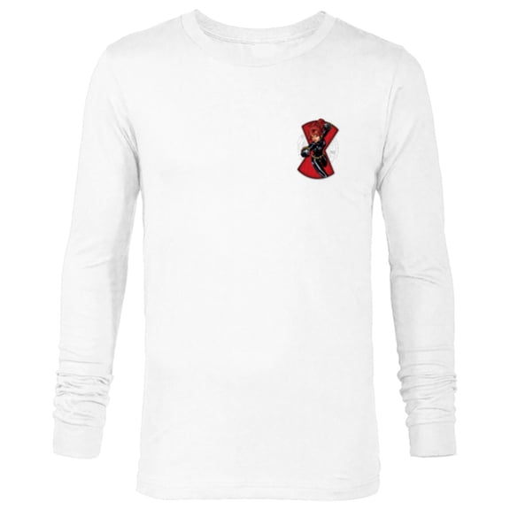Marvel Avengers Black Widow Hourglass Hero Circle - Long Sleeve T-Shirt for Men - Customized-White