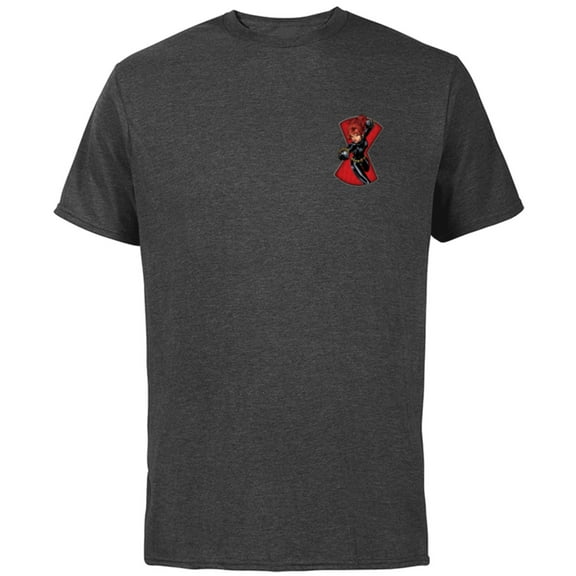 Marvel Avengers Black Widow Hourglass Hero Circle - Short Sleeve Cotton T-Shirt for Adults - Customized-Charcoal