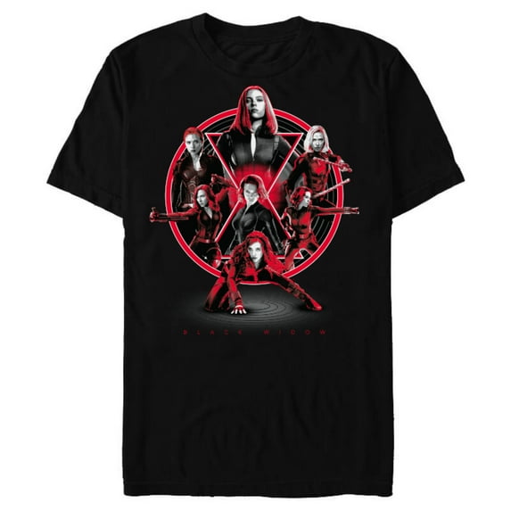 Marvel Avengers Black Widow Multiplied - Short Sleeve Blended T-Shirt for Adults - Customized-Black