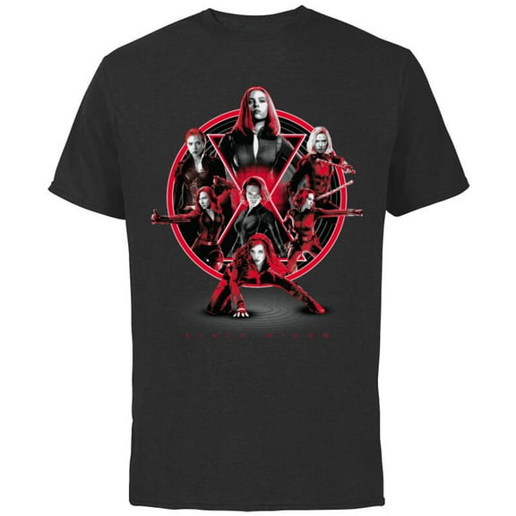 Marvel Avengers Black Widow Multiplied - Short Sleeve Cotton T-Shirt for Adults - Customized-Black
