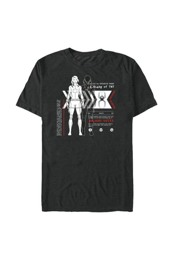 Avengers Black Widow Widow’s Bite Data Readout - Short Sleeve Blended T-Shirt for Adults - Customized-Dark Heather