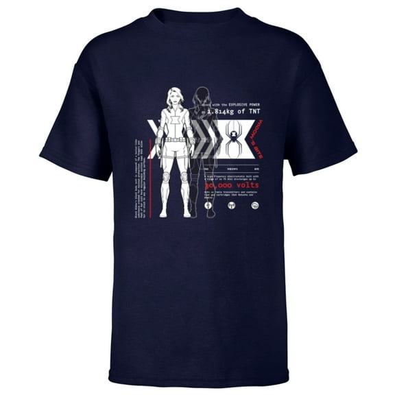 Marvel Avengers Black Widow Widow’s Bite Data Readout - Short Sleeve T-Shirt for Kids - Customized-Navy