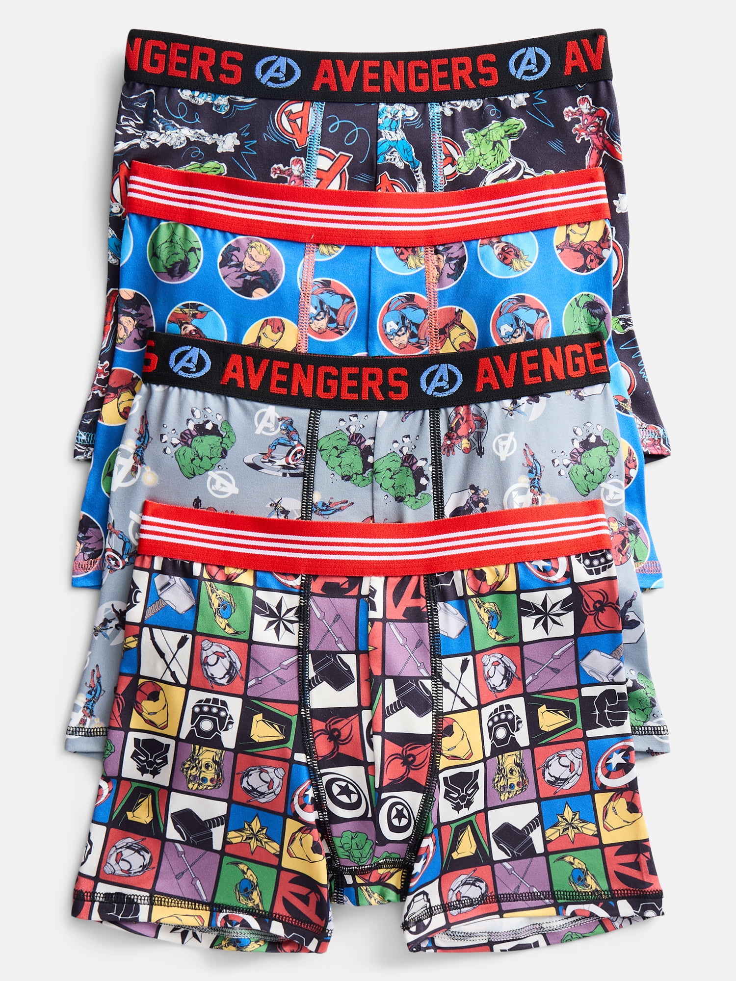 Marvel Avengers Boys Boxer Brief Underwear, 4-Pack, Sizes XS-XL