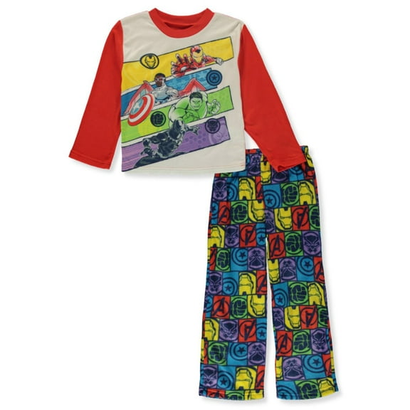 Marvel Avengers Boys' 2-Piece Pajamas Set - white/red, 8 (Big Boys)