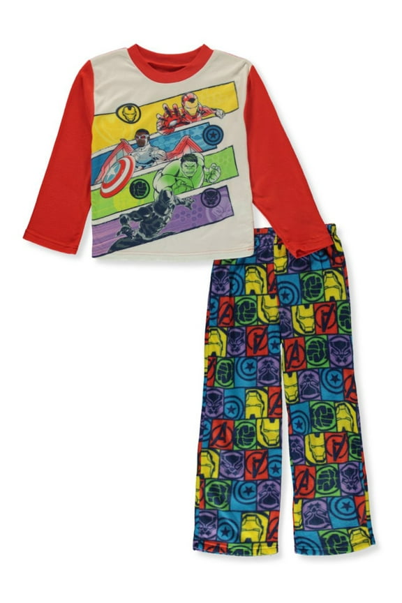 Marvel Avengers Boys' 2-Piece Pajamas Set - white/red, 8 (Big Boys)