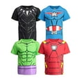 thumbnail image 1 of Marvel Avengers Boys 4 Pack T-Shirts Black Panther Hulk Iron Man Captain America 4T, 1 of 3