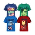thumbnail image 1 of Marvel Avengers Boys' 4-Pack T-Shirts - Iron Man, Captain America, Hulk - Multicolor, 1 of 5