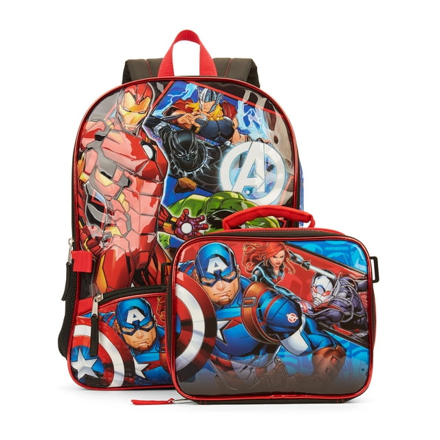 Marvel Avengers Boys' Backpack with Lunch Bag Set