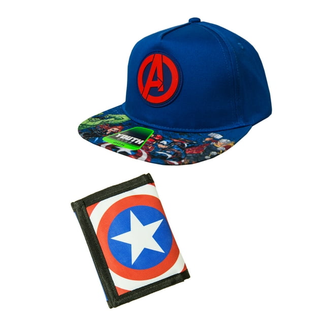 Marvel Avengers Boys Baseball Hat And Tri-Fold Wallet Combo, Youth Size