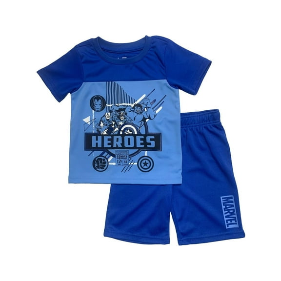 Marvel Avengers Boys' Colorblock T-Shirt and Mesh Shorts Set (Toddler Boys)