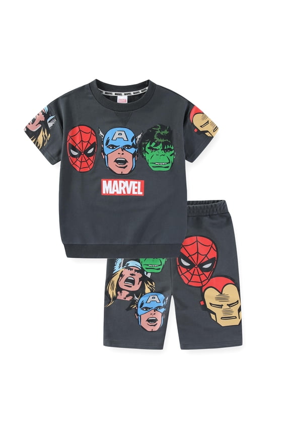 Avengers Boys French Terry T-Shirt and Shorts (Boys), 2 Piece Set, Sizes 3T-10