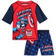 thumbnail image 1 of Marvel Avengers Boys' Rash Guard Set - Kids UPF 50+ Swim Shirt and Trunks for Boys (3T-12), 1 of 8