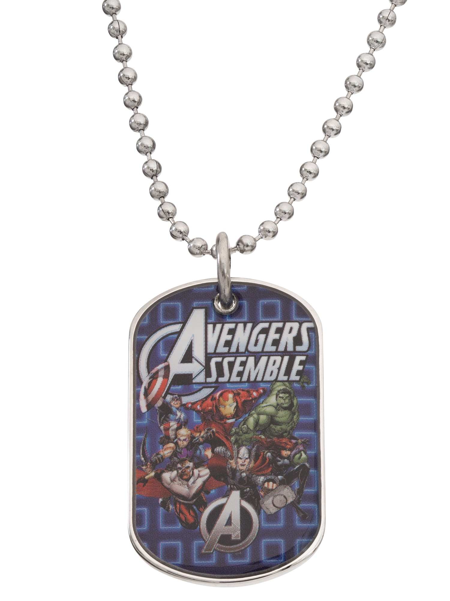 Marvel Avengers Boys Stainless Steel Dog Tag Pendant, 20 - Walmart.com