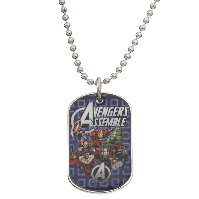 Marvel Avengers Boys Stainless Steel Dog Tag Pendant, 20 - Walmart.com
