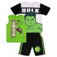 thumbnail image 1 of Marvel Avengers Boys Superhero Short Sleeve T-Shirt, Tank Top and Mesh Shorts Set (Hulk Green, 5/6), 1 of 5