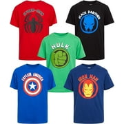 Marvel Avengers Boys’ T-Shirts –Superhero Cosplay Graphic Tee Gift Pack Multipack: Spider-Man (2T-20)