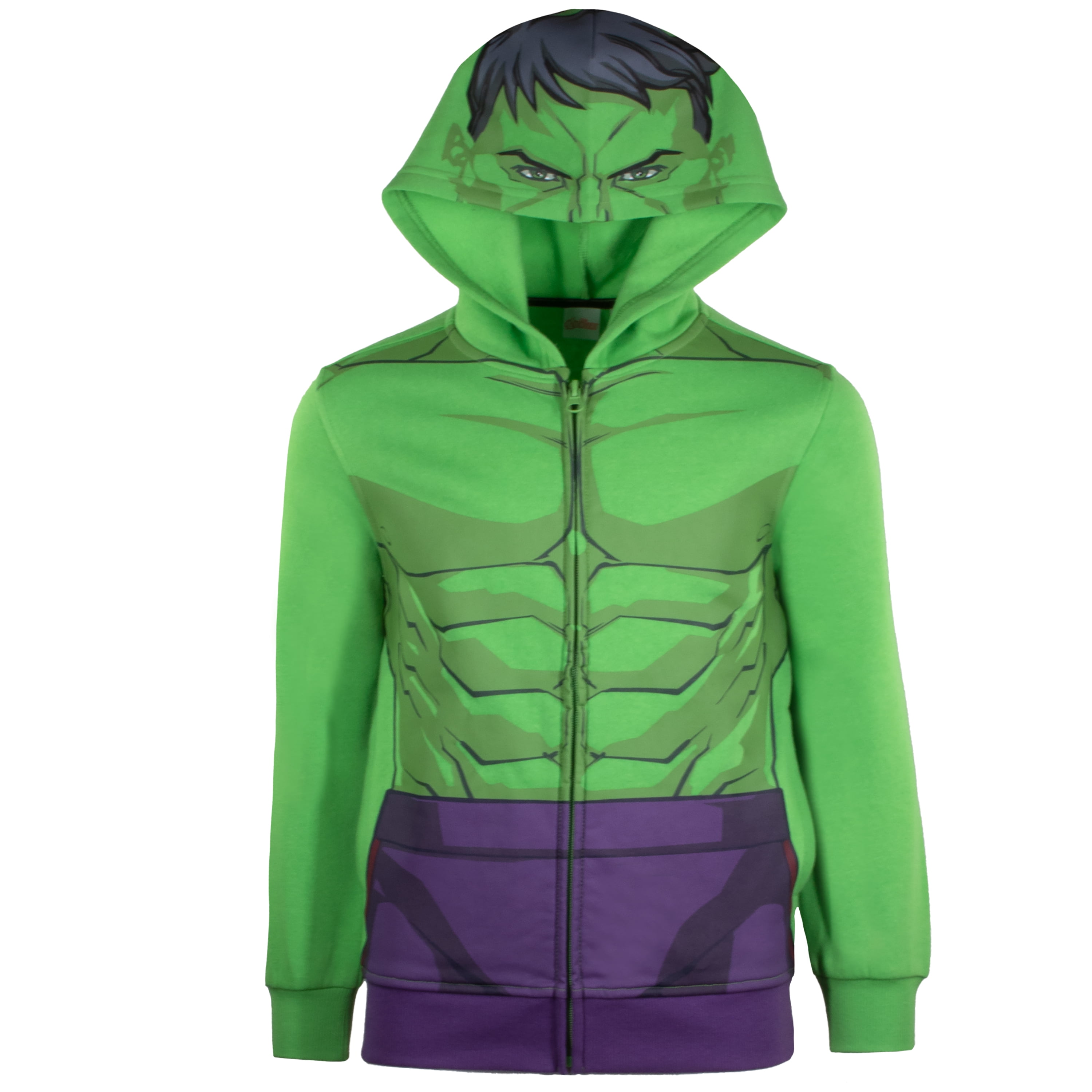 Marvel Avengers Boys Zip Up Hooded Cosplay Sweatshirt Black
