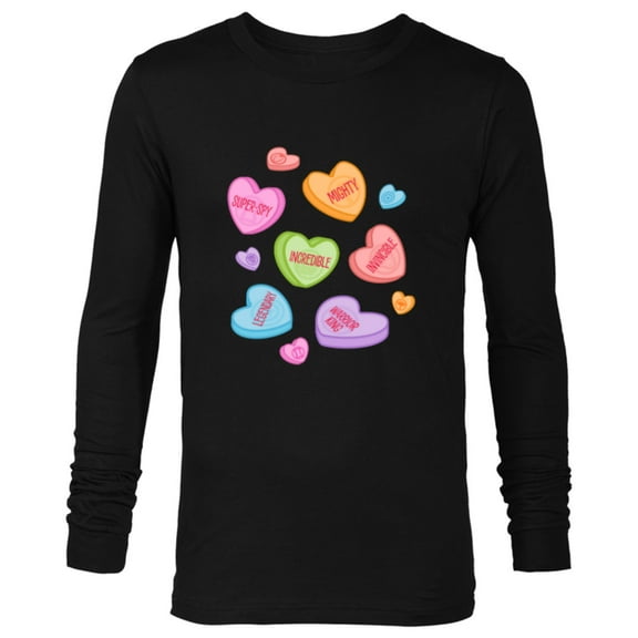 Marvel Avengers Candy Hearts Valentine's Day - Long Sleeve T-Shirt for Men - Customized-Black