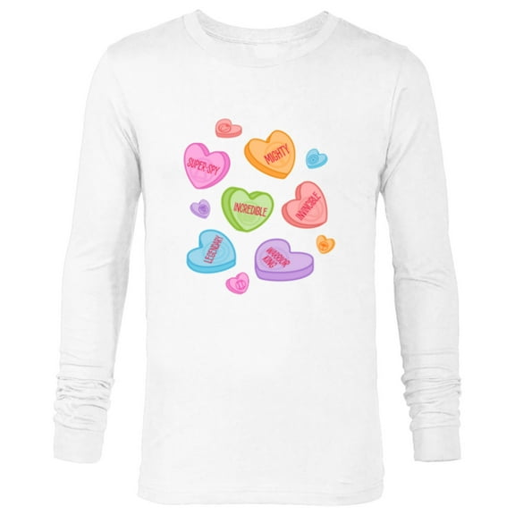 Marvel Avengers Candy Hearts Valentine's Day - Long Sleeve T-Shirt for Men - Customized-White