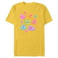 thumbnail image 1 of Marvel Avengers Candy Hearts Valentine's Day - Short Sleeve Blended T-Shirt for Adults - Customized-Yellow, 1 of 5