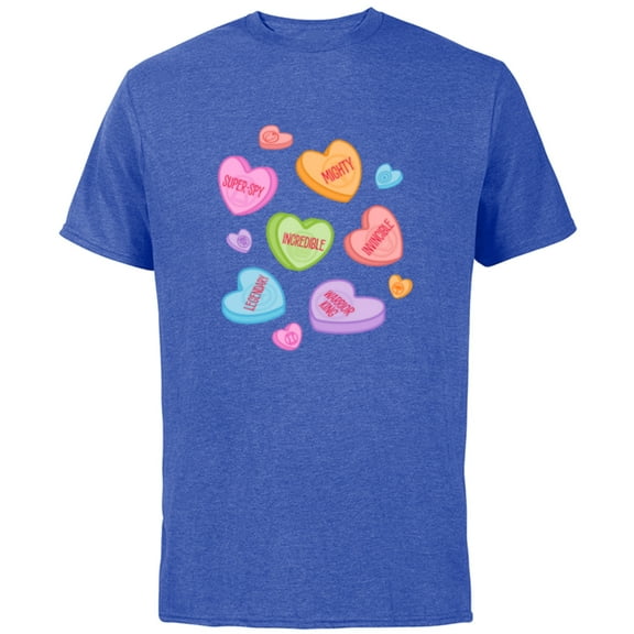 Marvel Avengers Candy Hearts Valentine's Day - Short Sleeve Cotton T-Shirt for Adults - Customized-Royal Heather