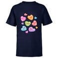 thumbnail image 1 of Marvel Avengers Candy Hearts Valentine's Day - Short Sleeve T-Shirt for Kids - Customized-Navy, 1 of 5