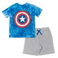 thumbnail image 1 of Marvel Avengers Captain America Big Boys T-Shirt and French Terry Shorts Outfit Set Little Kid to Big Kid, 1 of 5