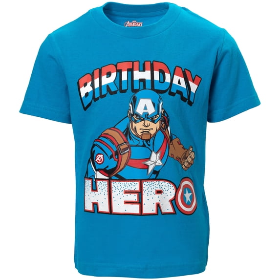 Marvel Avengers Captain America Birthday Toddler Boys T-Shirt Toddler to Big Kid