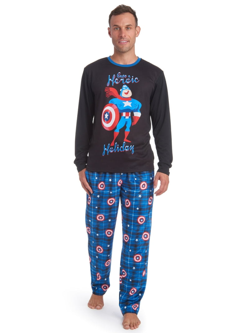 Pajama Set Pijama Capitan America Adulto Marvel Adult Superhero