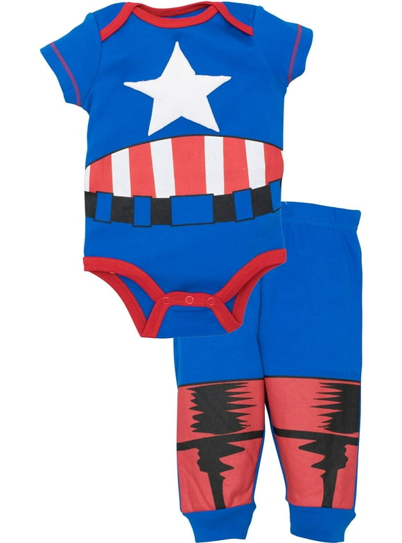 Marvel Avengers Captain America Cosplay Bodysuit and Pants Set Newborn to Infant