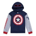 thumbnail image 1 of Marvel Avengers Captain America Fleece Zip Up Cosplay Hoodie Toddler to Big Kid, 1 of 5